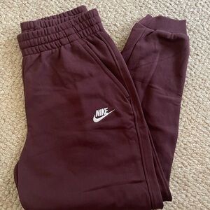 Nike Kids Maroon Jogger Sweatpants with White Logo